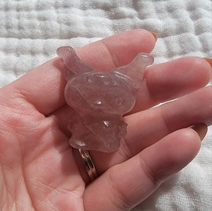 Kuromi carved strawberry quartz